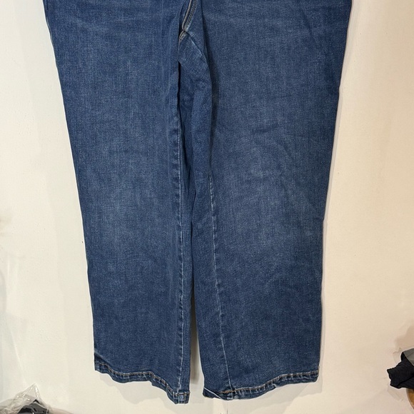 Universal Standard Denim Bib Overall Straight Jeans Size 18 / 20 Stretch Casual - Picture 6 of 11